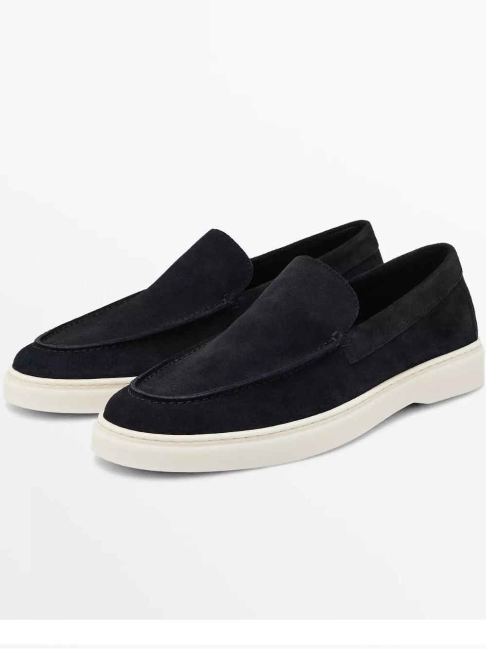 Massimo Dutti Like New SPLIT LEATHER LOAFERS WITH MOC TOE size 9